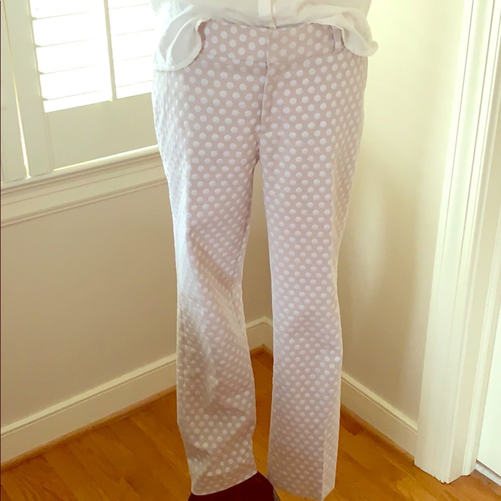 Banana Republic Hampton fit polka dot cropped pant
